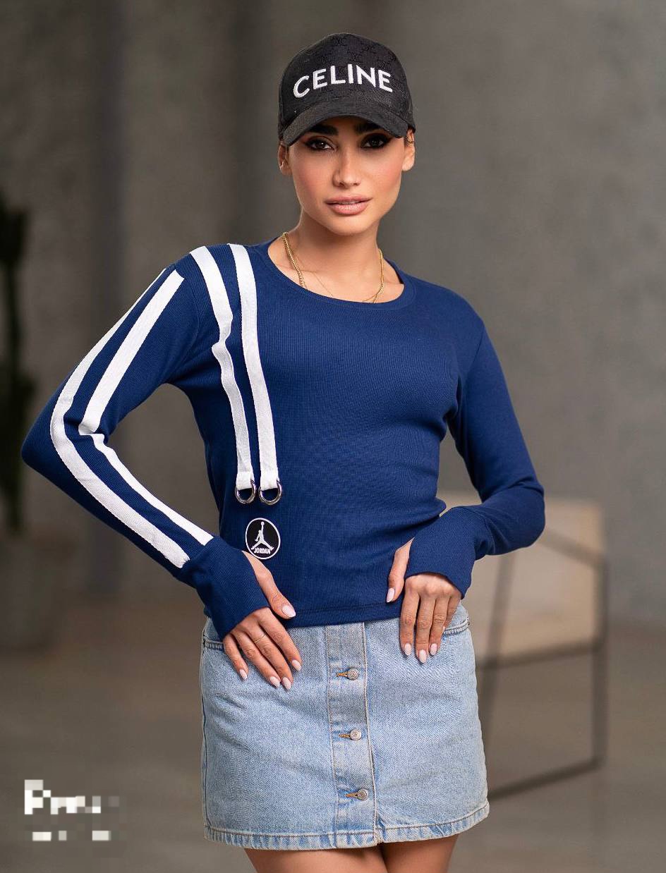 بلوز یقه کرد نواردار اسپورت کد ۲۰۳۵